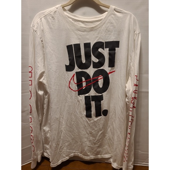Nike Other - Nike Just Do It Long Sleeve The Nike Tee White/Red Men's XXL (2X) T-Shirt